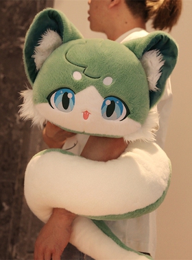 喵猫蛇玩偶蛇年吉祥物公仔毛绒玩具长条抱枕生肖礼物猫猫靠枕礼物