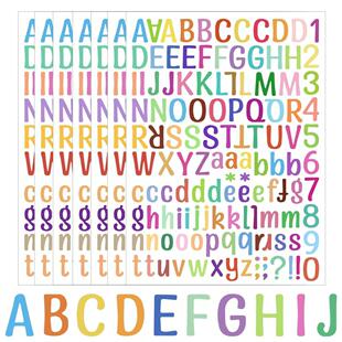 彩色片装英文字母符号防水贴纸手工diy包装装饰标签贴