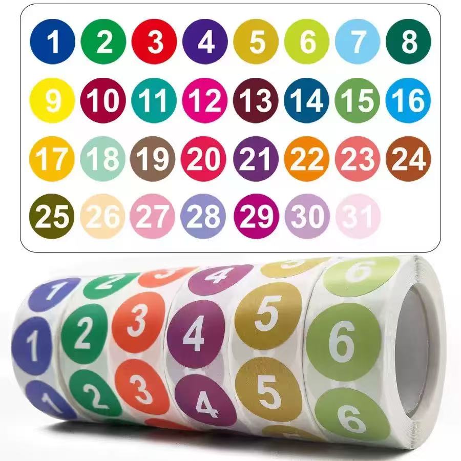 彩色数字贴纸标记标签贴