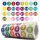 500贴 卷彩色数字贴纸标记标签贴1 31号日期记录提醒圆形小贴画