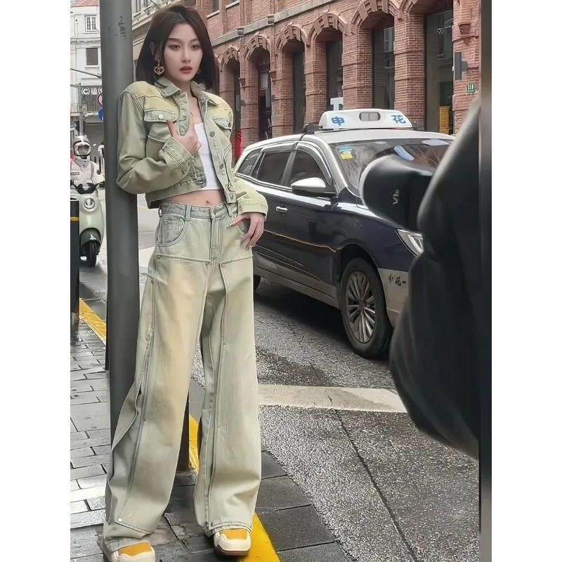 欧洲站女装爆款高端时尚牛仔套装早秋新款今年流行欧货休闲两件套