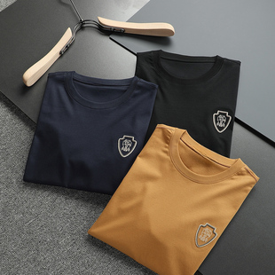 BC轻奢经典简约大气弹力液氨双丝光棉面料 男士修身短袖圆领T恤衫