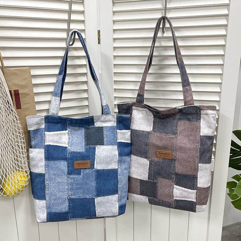 学生大容量高级感托特包包女2024新款仿牛仔帆布包上课休闲单肩包,箱包皮具/热销女包/男包,时尚帆布包,淘宝优惠券,粉丝福利购,淘宝优惠卷