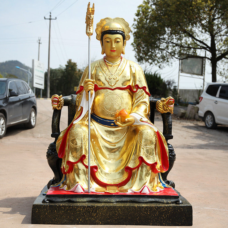 寺庙1米6玉帝王母佛像神像玉皇大帝王母娘娘瑶池金母彩绘树脂神像