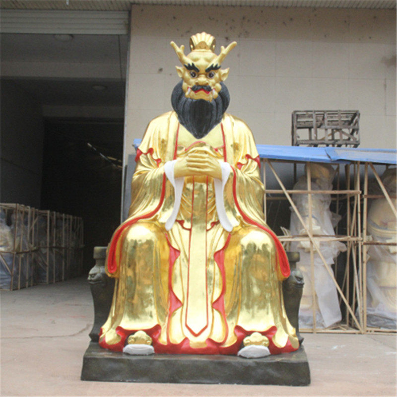 树脂玻璃钢鎏金东海龙王寺庙佛像