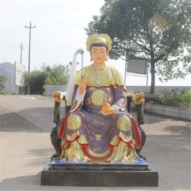 树脂贴金佛像1米6老母娘娘彩绘土地老母佛像泰山奶奶神像骊山老母