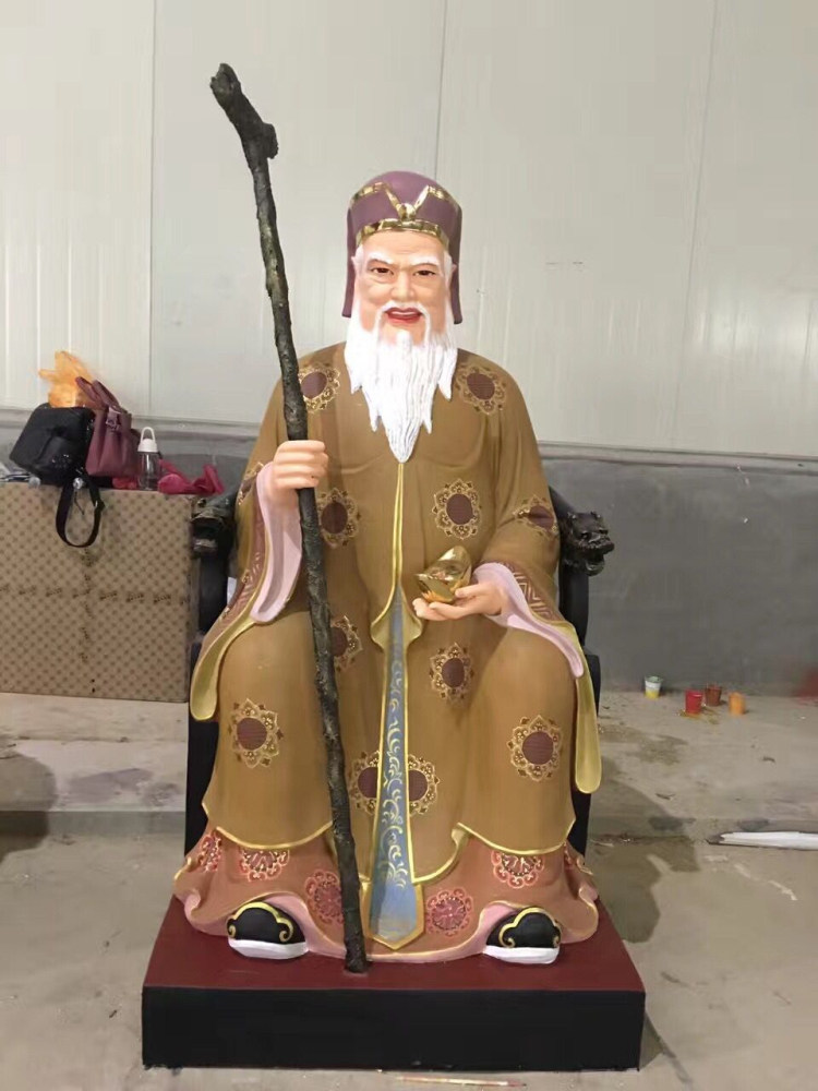 寺庙树脂佛像玻璃钢 鎏金彩1米5土地公婆 彩绘土地公 彩绘土地婆