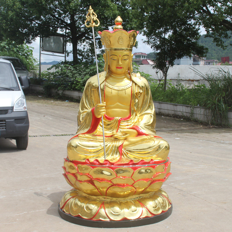 树脂地藏王菩萨贴金彩绘寺庙佛像