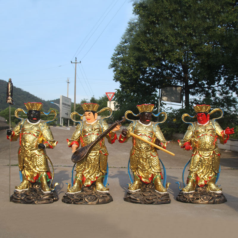 寺庙佛像树脂玻璃钢贴金彩绘四大天王1米1站天王菩萨站四大金刚佛