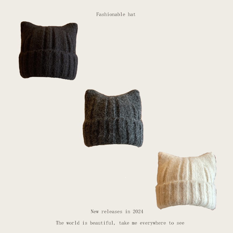 毛线帽逛街甜美可爱女秋冬