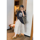 新款 爱情魔鬼鱼 女2026春季 套装 印花T恤上衣网纱半身裙两件套 时尚