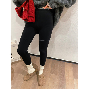 小黑裤 爱情魔鬼鱼 九分裤 女2025年秋冬新款 黑色松紧腰外穿打底裤
