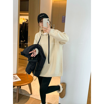 爱情魔鬼鱼连帽针织衫女上衣