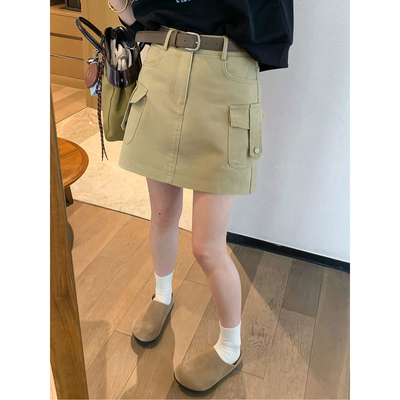 爱情魔鬼鱼工装半身裙女A字短裙