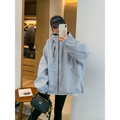 爱情魔鬼鱼连帽冲锋衣外套显瘦