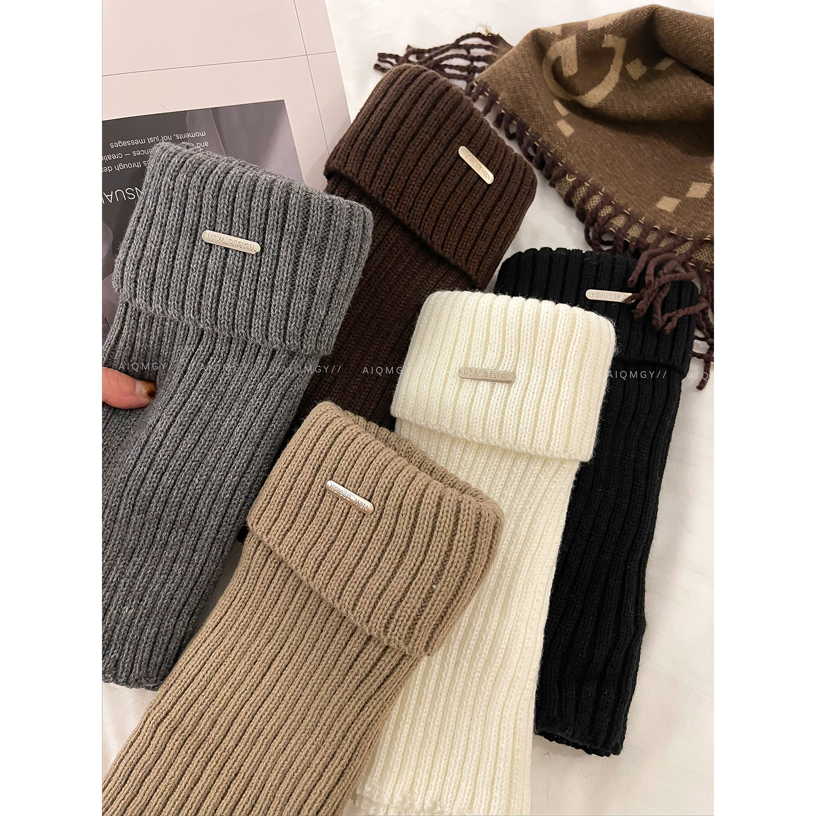 爱情魔鬼鱼保暖金属堆堆袜套女