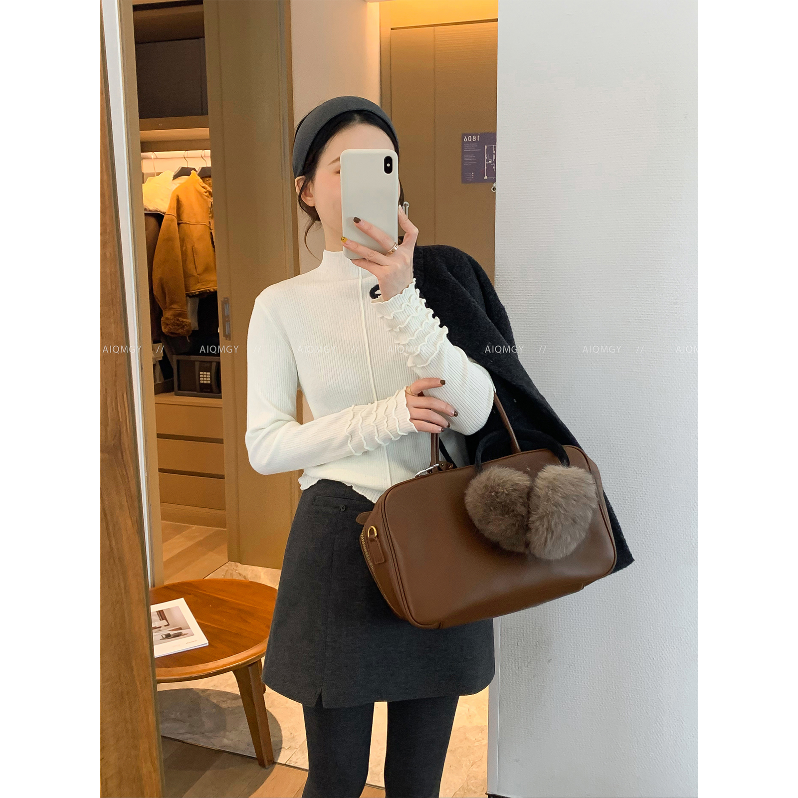 爱情魔鬼鱼木耳边羊毛针织衫女