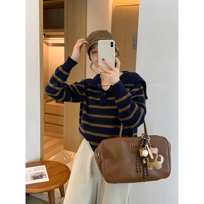 爱情魔鬼鱼一粒扣羊毛针织衫女