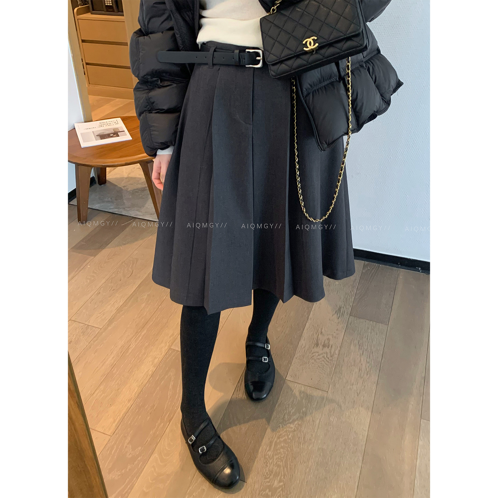 爱情魔鬼鱼 灰色高端百褶半身裙女2026春季新款高腰通勤中长裙子,女装/女士精品,半身裙,淘宝优惠券,粉丝福利购,淘宝优惠卷