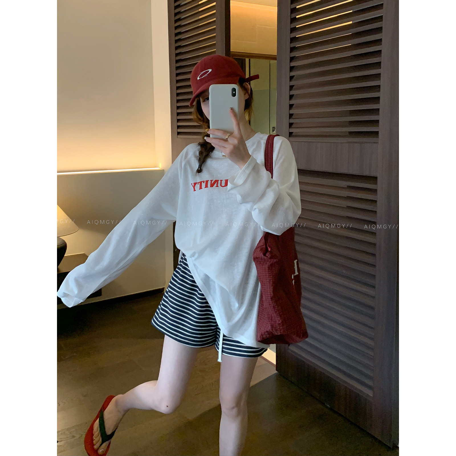 爱情魔鬼鱼 长袖圆领字母天丝真丝T恤女2026春季新款宽松百搭上衣