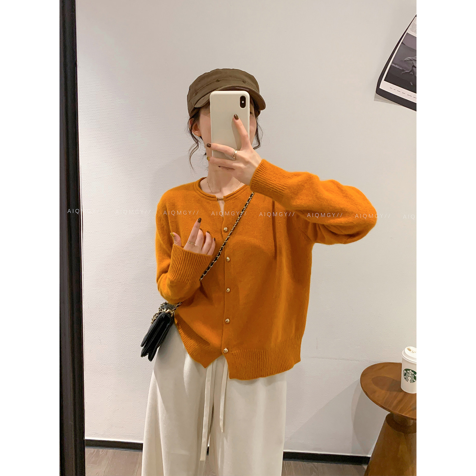 爱情魔鬼鱼 橘色长袖羊毛针织开衫女2025年秋冬新款宽松百搭上衣,女装/女士精品,毛针织衫,淘宝优惠券,粉丝福利购,淘宝优惠卷