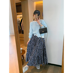 爱情魔鬼鱼 纯色长袖短款针织开衫毛衣女2026年春季新款圆领上衣