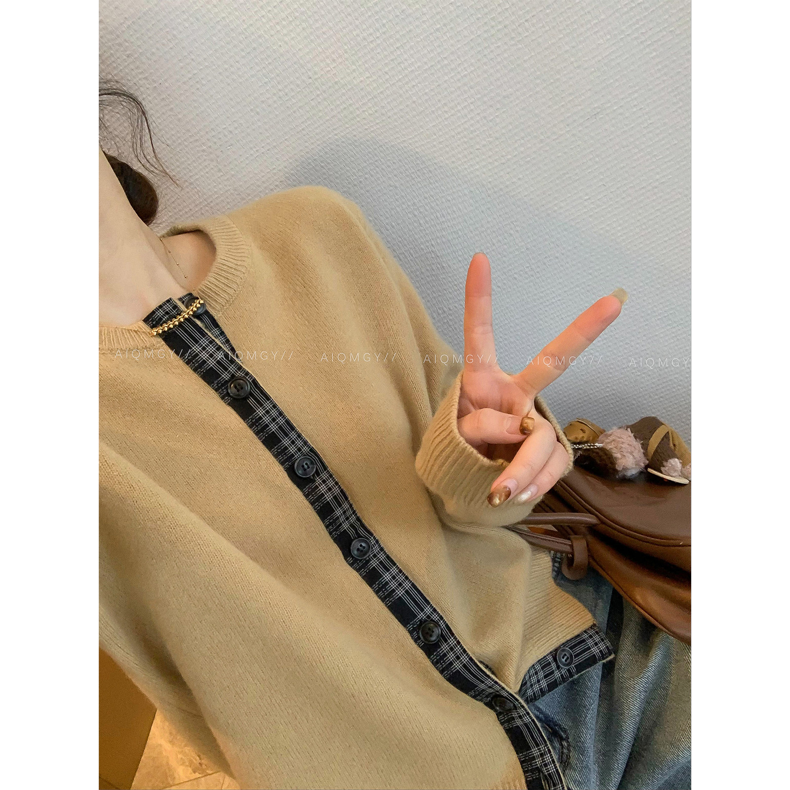 爱情魔鬼 格子拼针织衫【1/22 20:00新品】提前加购收藏限时95折,女装/女士精品,毛针织衫,淘宝优惠券,粉丝福利购,淘宝优惠卷