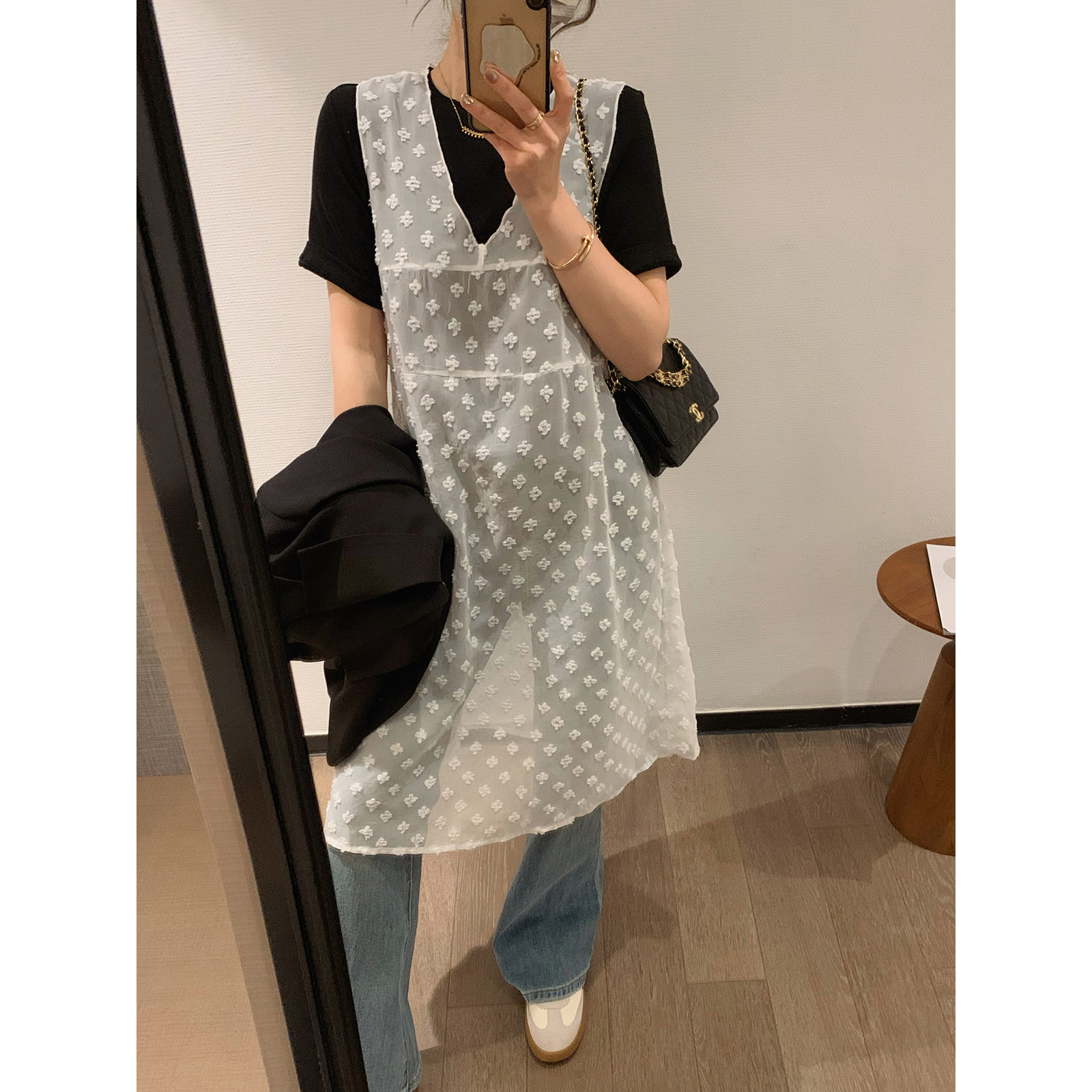 爱情魔鬼鱼 白色设计感无袖背心连衣裙女秋季2025新款叠穿中长裙,女装/女士精品,连衣裙,淘宝优惠券,粉丝福利购,淘宝优惠卷