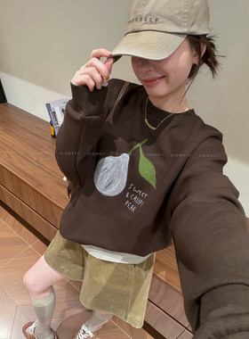 爱情魔鬼鱼字母印花卫衣女上衣
