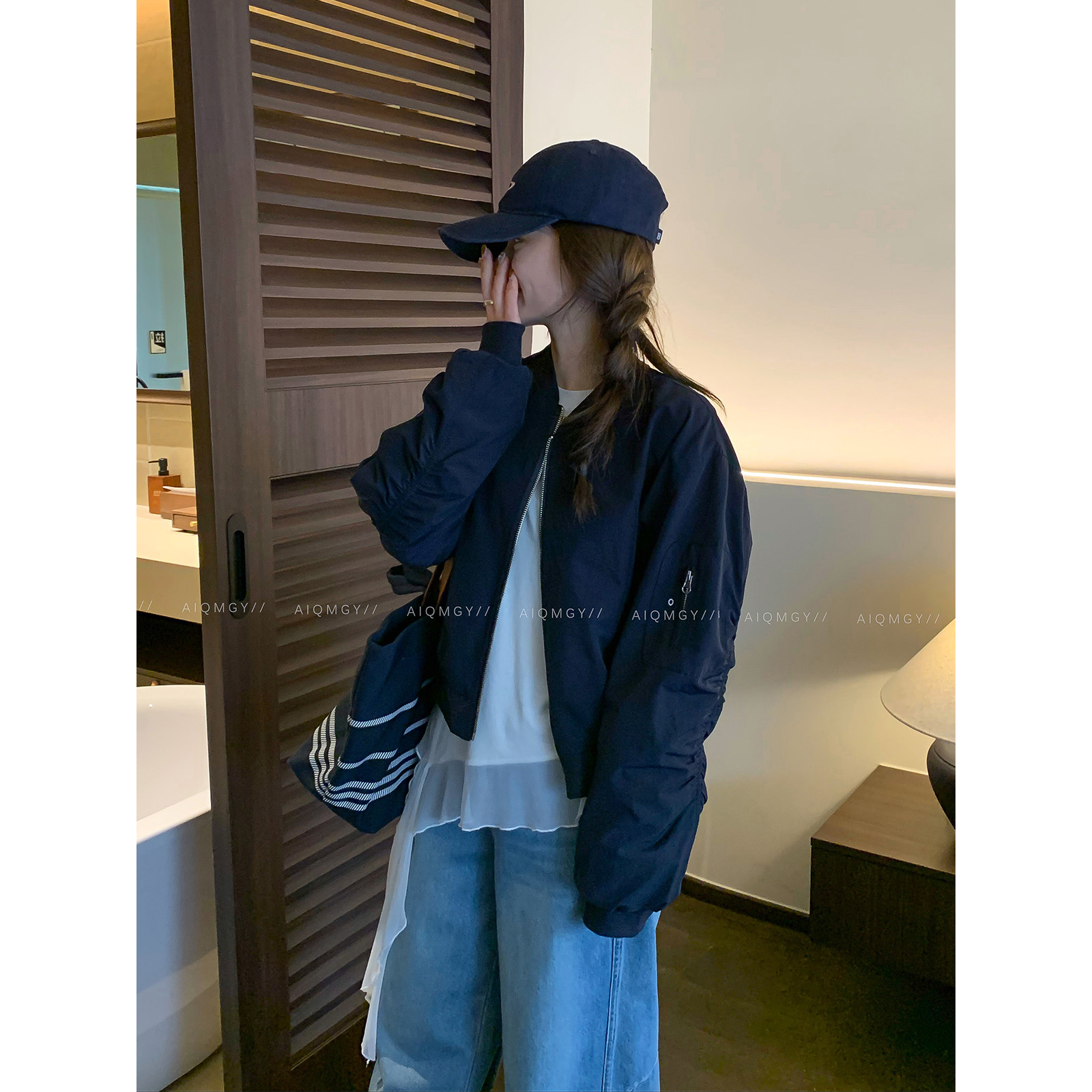 爱情魔鬼鱼 时尚休闲棒球服外套女2026春季新款宽松显瘦夹克上衣