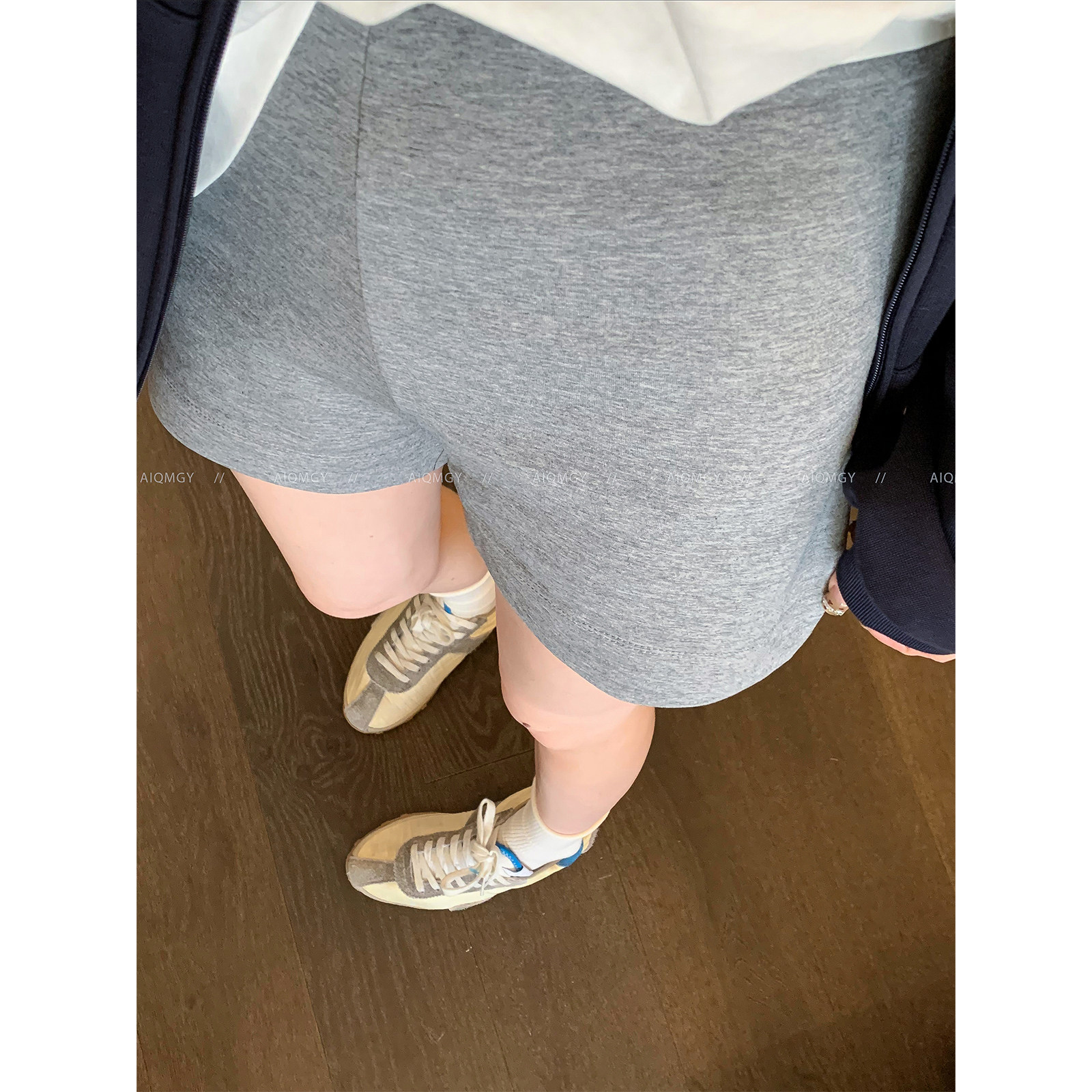 爱情魔鬼鱼 纯色松紧腰休闲运动短裤女2026春夏新款高腰百搭热裤