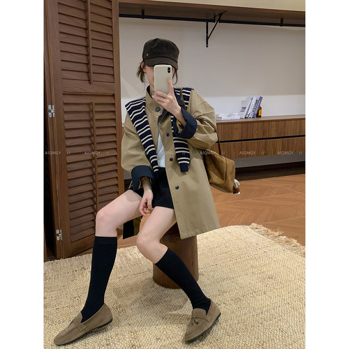 爱情魔鬼鱼立领中长款风衣女