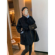 爱情魔鬼鱼 双面羊毛大衣 新款 黑色中长款 立领毛呢外套女2025冬季