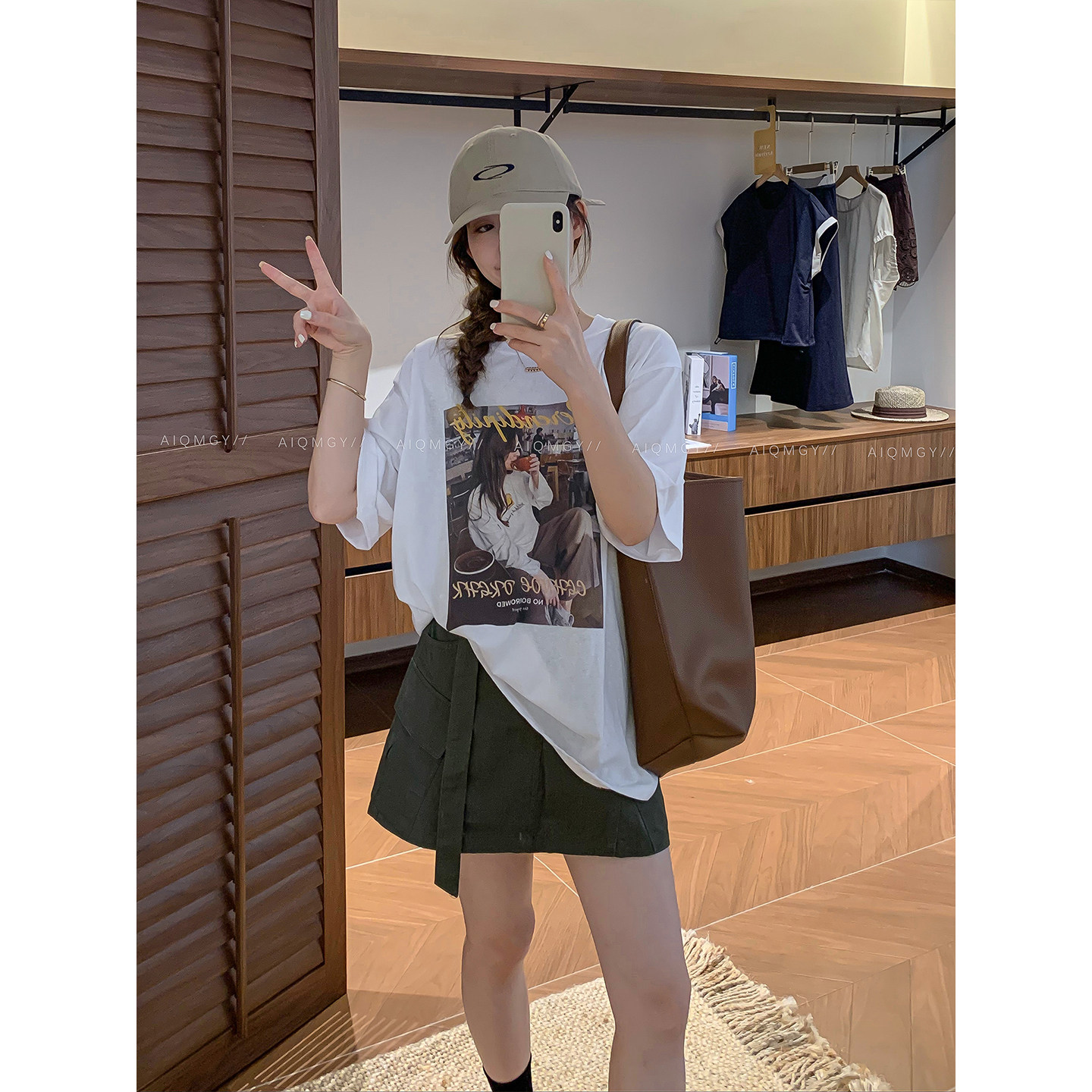 爱情魔鬼鱼 白色圆领短袖字母印花T恤女2026夏季新款宽松显瘦上衣