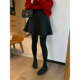 新款 爱情魔鬼鱼 黑灰色A字半身裙女2025冬季 韩系高腰百搭通勤短裙