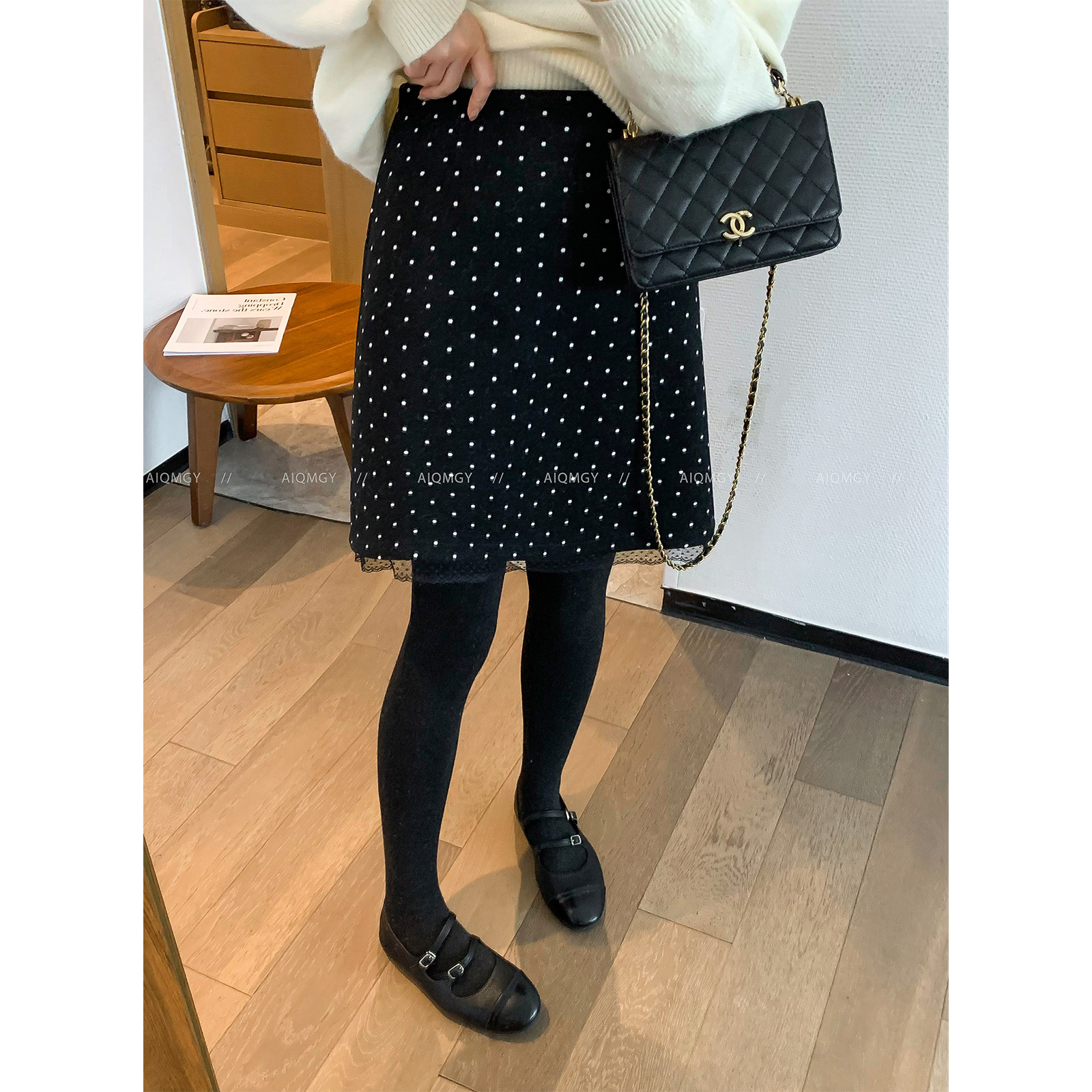 爱情魔鬼鱼 黑色波点半身裙女2026春季新款高腰通勤百搭A字短裙子,女装/女士精品,半身裙,淘宝优惠券,粉丝福利购,淘宝优惠卷