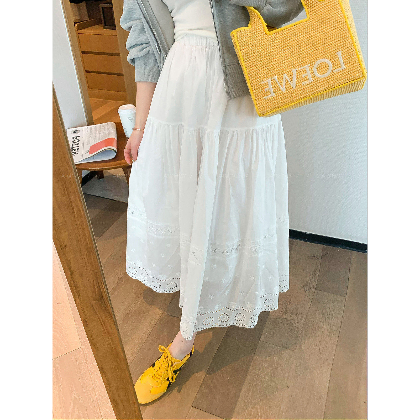 爱情魔鬼鱼 白色蕾丝花边半身裙女2026春季新款高腰显瘦A字长裙子,女装/女士精品,半身裙,淘宝优惠券,粉丝福利购,淘宝优惠卷