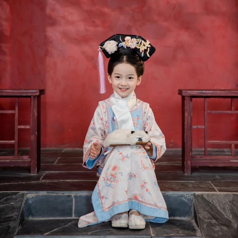儿童清宫旗袍裙套装女童古装格格服2025春款两件套中国风女童旗袍