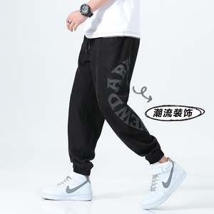 21/春夏新款阔腿款式休闲裤字母印花裤子XZ1007-1图片