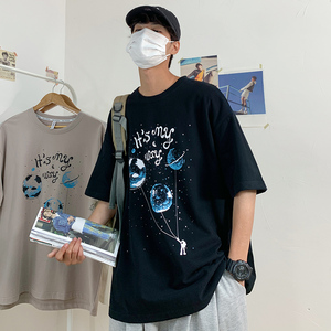 2021春夏潮牌纯棉男士短袖T恤半袖XZ1007-1-T05P30图片