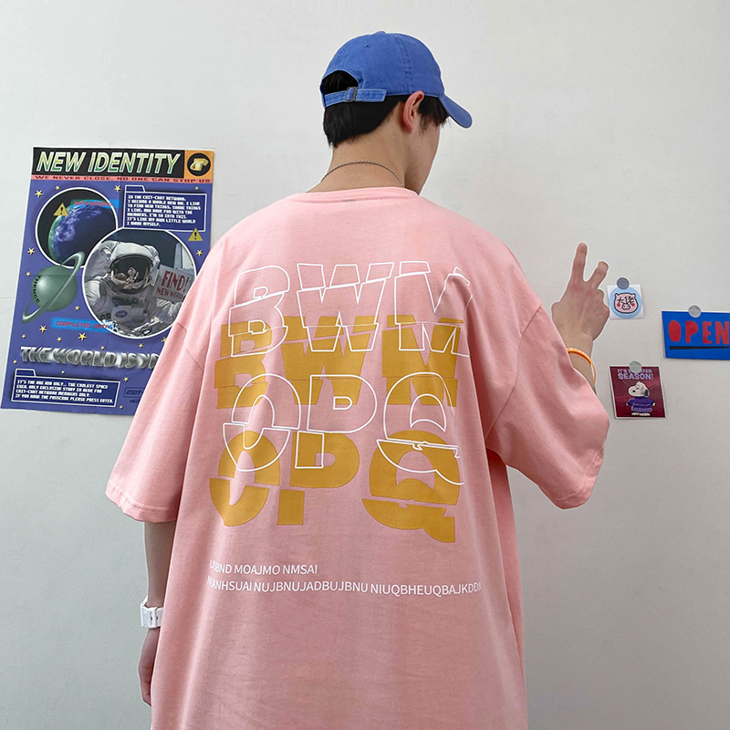 自拍字母印花短袖T恤男夏季情侣内搭上衣XZ1007-1-T004，男装T恤，星座1602（原101B）