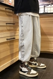 中性风韩版潮ins个性印花运动裤男宽松抽束脚裤K515P40，男装休闲裤，星座1602（原101B）