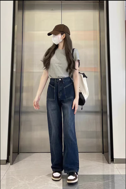 衣之派复古直筒牛仔裤女高腰大码胖mm宽松显瘦阔腿做旧老爹裤子,女装/女士精品,牛仔裤,淘宝优惠券,粉丝福利购,淘宝优惠卷