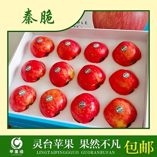 甲果缘甘肃平凉灵台秦脆苹果水果应该当季肉质脆汁液丰富90mm大果