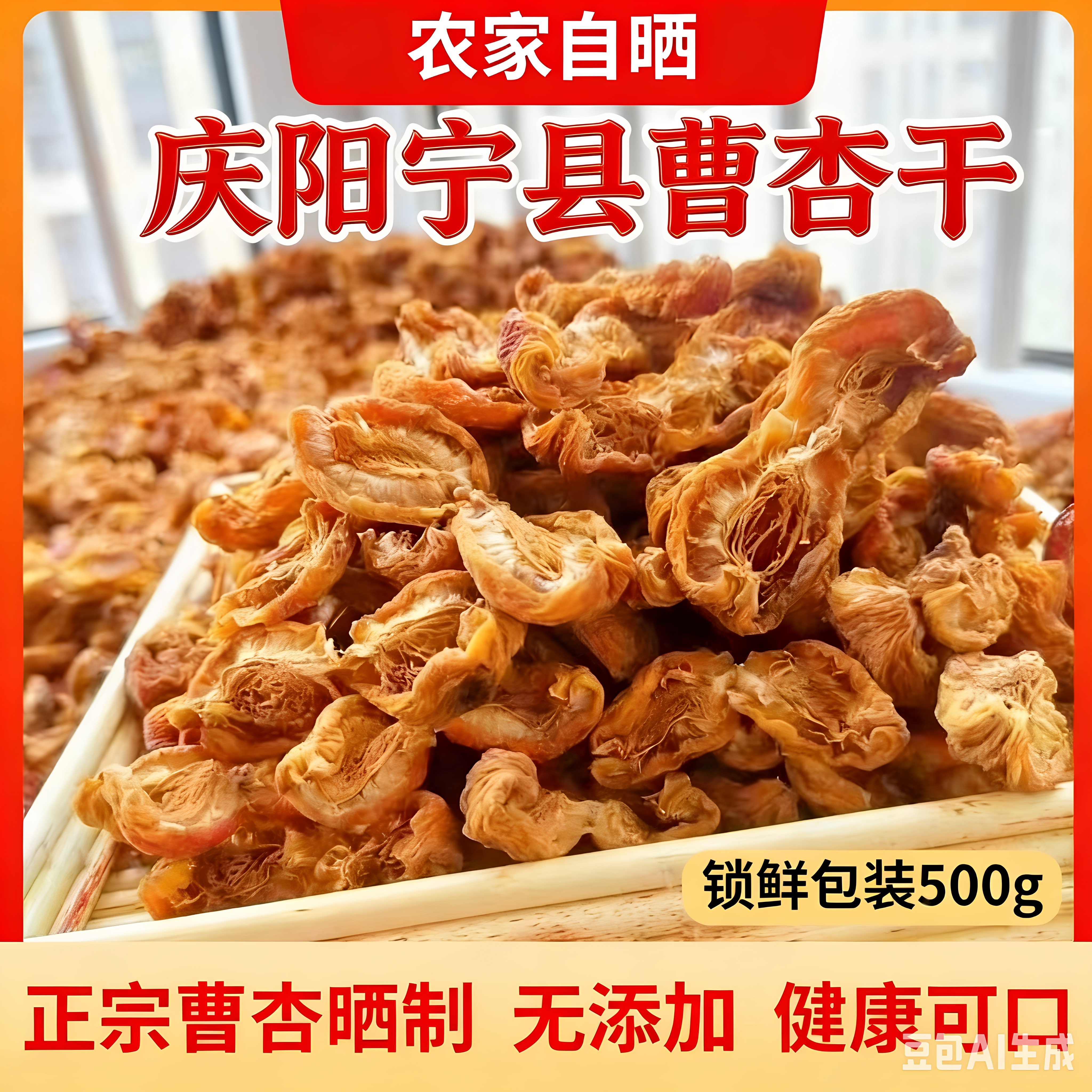 甘肃庆阳宁县地方特产无核曹杏干