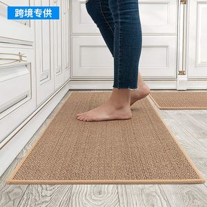 Linen kitchen floor mats non-slip washable carpet rubber bac