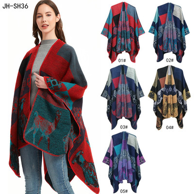 Thick women's Christmas deer shawl from Europe and America