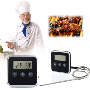BBQ Digital Grill Smoker Meat Thermometer Timer with