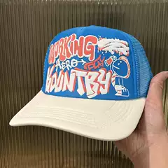 Stylish Cartoon Figure Doodle Letter Baseball Cap for Men and Women Summer Sun Protection Adjustable Visor Mesh Trucker Hat