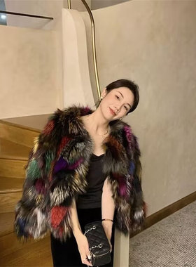 时尚高端大气皮草外套女短款冬装